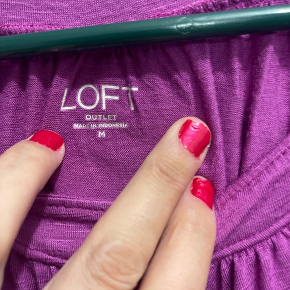 Loft Tank pink banded bottom, scoop neck tank top - Picture 5 of 10